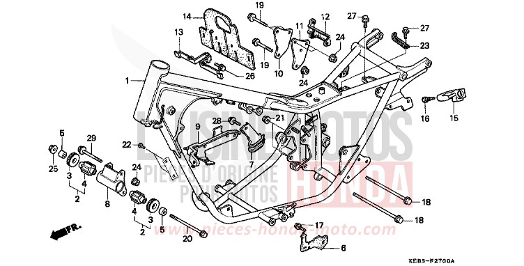 RAHMENKOERPER von CB1300 Super Bold'or ABS SCHWARZ (NH1) von 1995